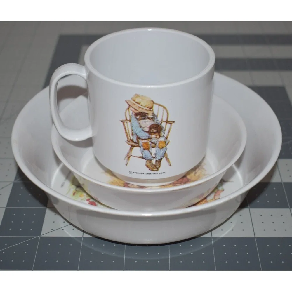 1972 Holly Hobbie American Greetings Kids‎ Play Dishes Plate Mug Cup Dish Oneida